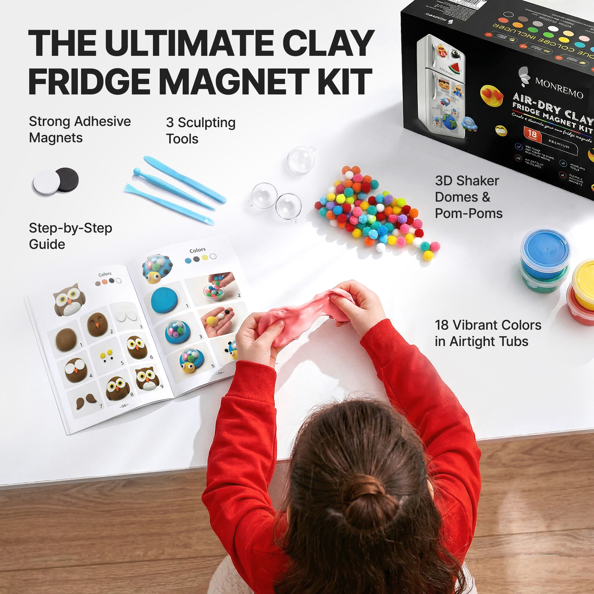 MONREMO air-dry clay fridge magnet kit — listing image 2