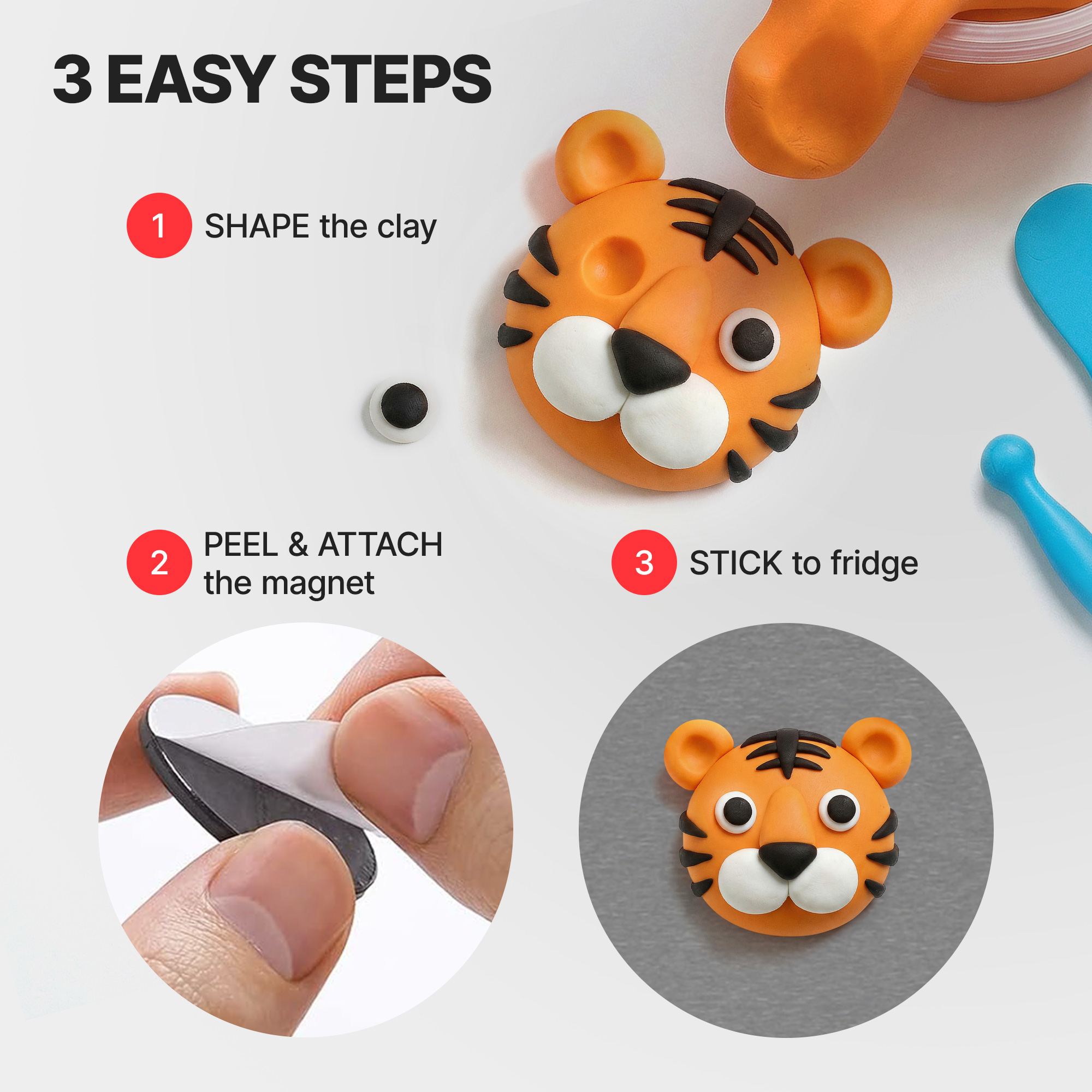 MONREMO air-dry clay fridge magnet kit — listing image 3